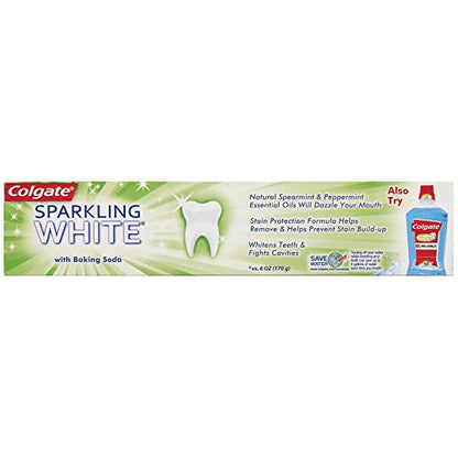 Colgate Sparkling White Whitening Toothpaste, Mint - 8 oz (6 Pack)