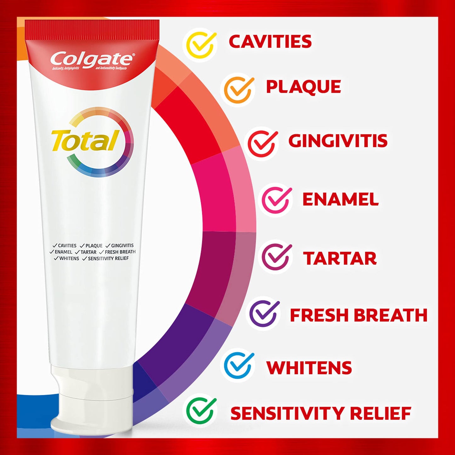 Colgate Total Whitening + Fresh Boost Toothpaste Gel - 5.1 oz | 10 Benefits