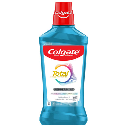 Colgate Total Alcohol Free Mouthwash – Peppermint, 1.0 L | No Alcohol, Gingivitis & Plaque Protection