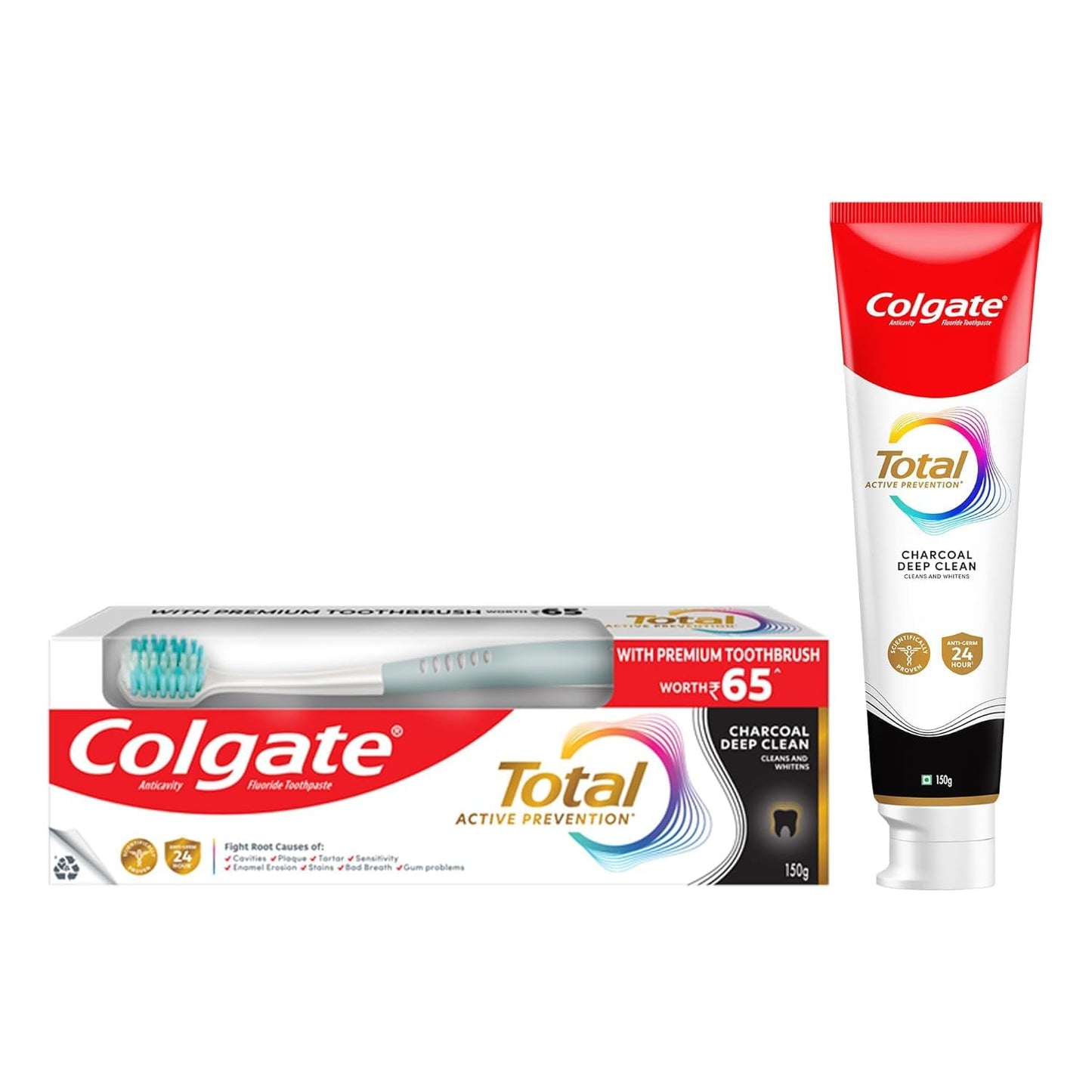 Colgate Total Charcoal Deep Clean Toothpaste 150 g - Whitening and Fresh Breath