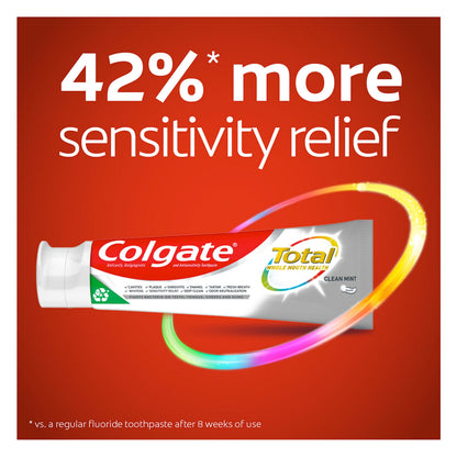 Colgate Total Toothpaste with Whitening, Clean Mint – 4 Pack (4.8 oz each)