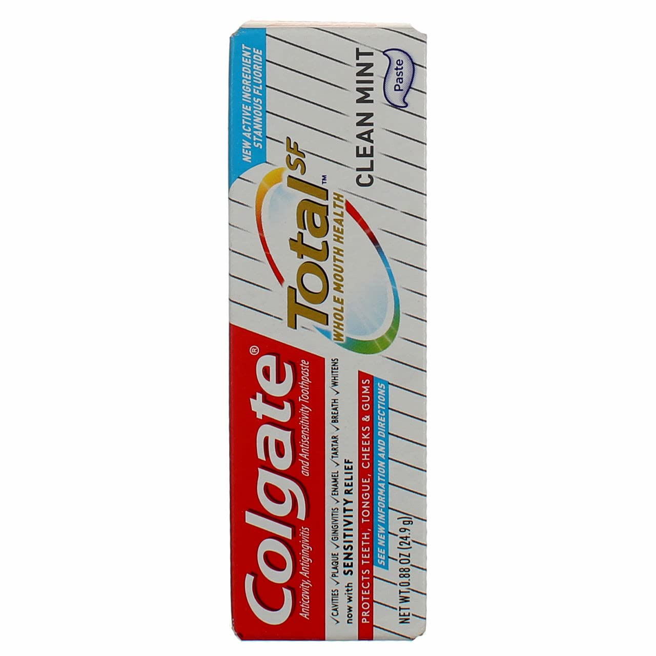 Colgate Total Toothpaste, Clean Mint – Travel Size 0.88 oz (Pack of 8) | ADA Accepted