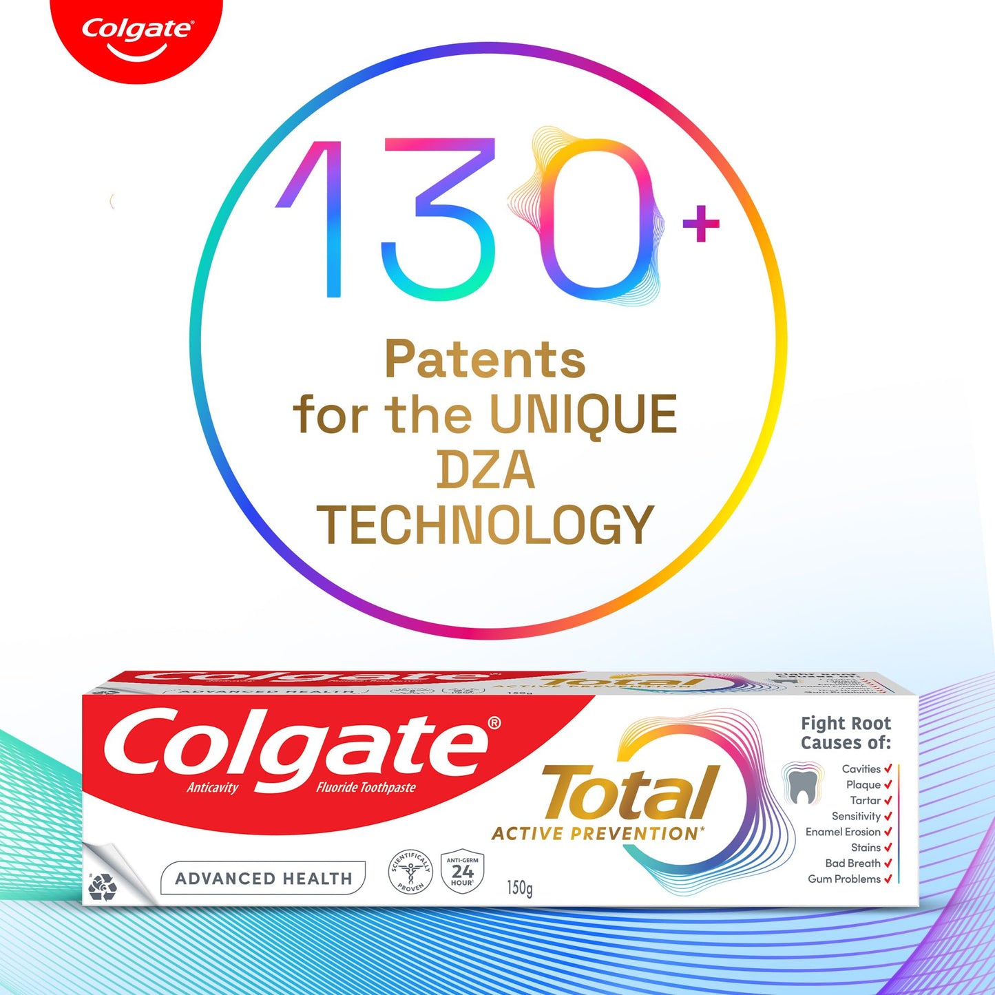 Colgate Total 150g Toothpaste – 12-Hour Protection + Free Premium Soft Toothbrush | Whole Mouth Health