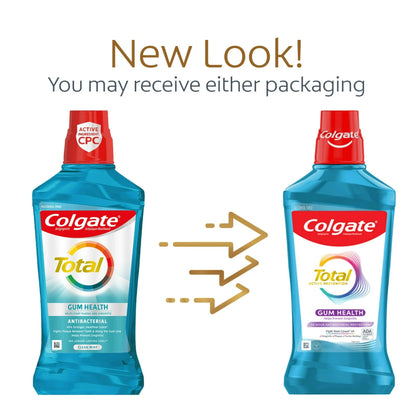 Colgate Total Gum Health Mouthwash – Clean Mint, 500mL (Pack of 6)