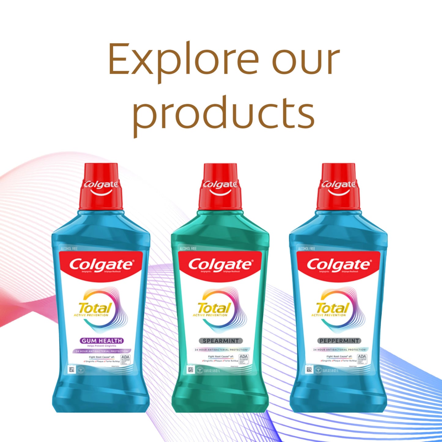 Colgate Total Alcohol Free Mouthwash – Peppermint, 1.0 L | No Alcohol, Gingivitis & Plaque Protection
