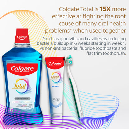 Colgate Total Alcohol Free Mouthwash – Peppermint, 1.0 L | No Alcohol, Gingivitis & Plaque Protection