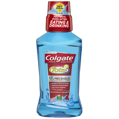 Colgate Total Pro-Shield Mouthwash – Peppermint, 8.4 oz | 12-Hour Germ Protection