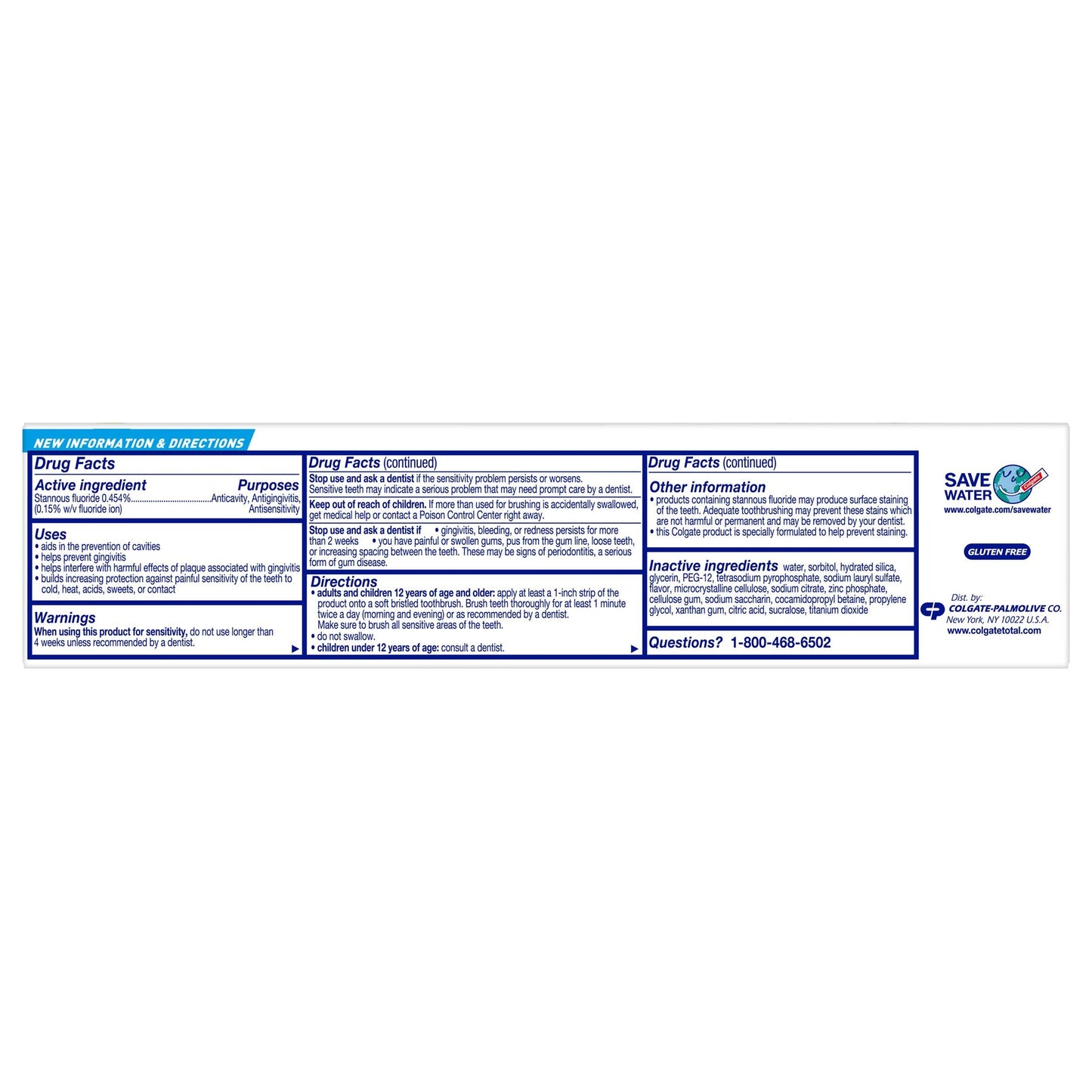 Colgate Total Toothpaste with Stannous Fluoride and Zinc – Deep Clean 5.1 oz (4 Pack) | Sensitivity Relief & Cavity Protection
