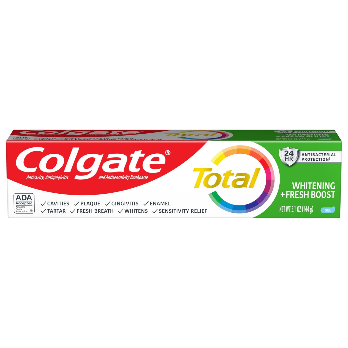 Colgate Total Whitening + Fresh Boost Toothpaste Gel - 5.1 oz | 10 Benefits