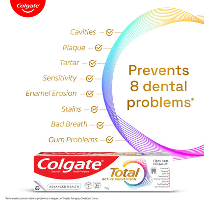Colgate Total 150g Toothpaste – 12-Hour Protection + Free Premium Soft Toothbrush | Whole Mouth Health