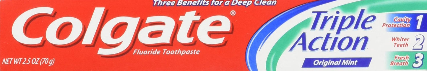 Colgate Travel Size Toothpaste 2.5 oz – Triple Action 8-Pack