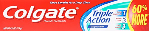 Colgate Triple Action Toothpaste Mint - 4 oz Pack of 6 | Deep Clean