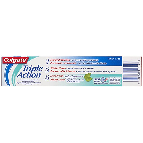 Colgate Triple Action Toothpaste Mint - 4 oz Pack of 6 | Deep Clean