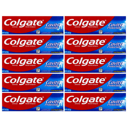Colgate Cavity Protection Toothpaste – Great Regular Flavor, Travel Size 1 oz (28g) – Pack of 10