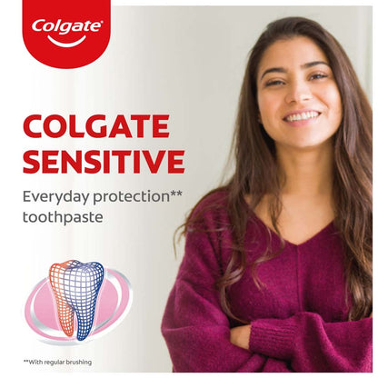 Colgate Sensitive Everyday Protection Toothpaste - 160g (2x80g) for Sensitive Teeth & Healthy Gums