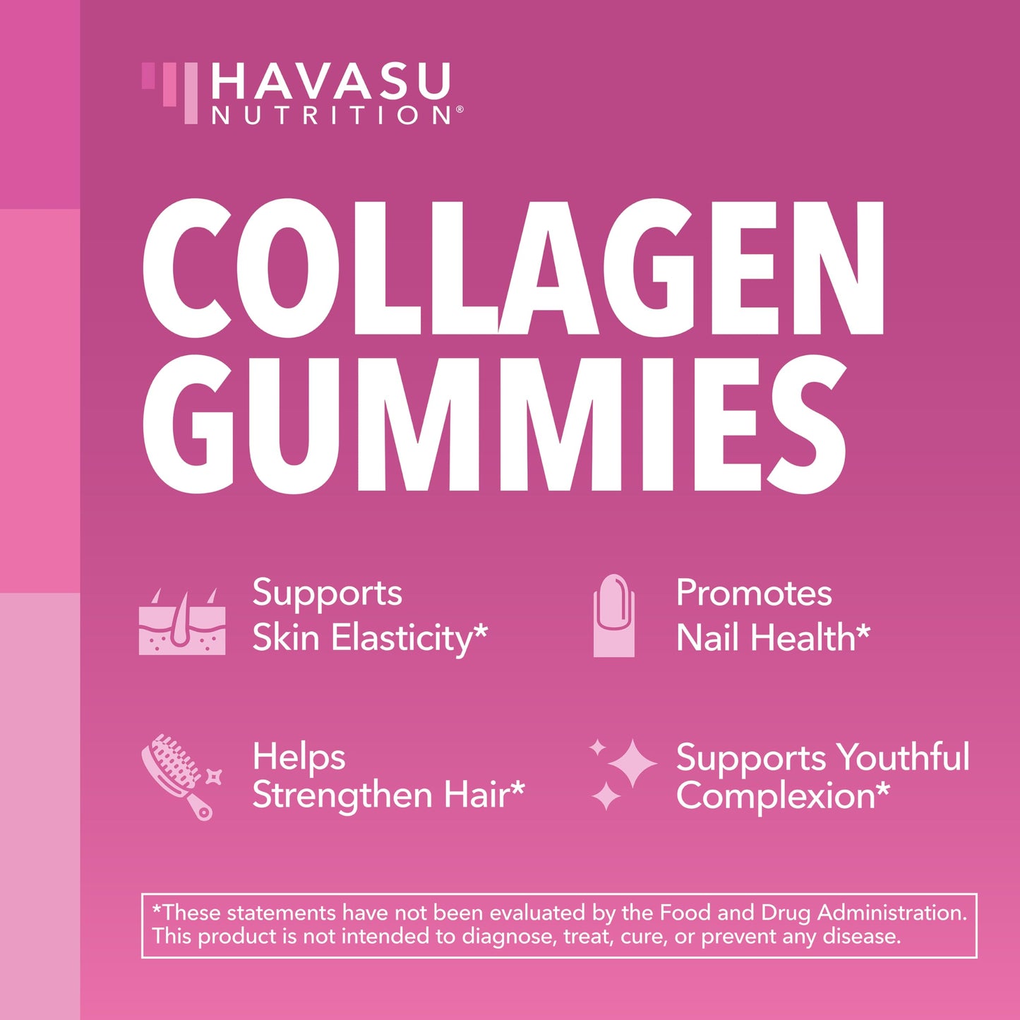 Collagen Gummies with Biotin (2500mcg) – Hair, Skin & Nails – Lemon, 30 Servings