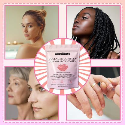 Collagen Gummies for Women - Strawberry | Biotin & Probiotics | 30 Servings