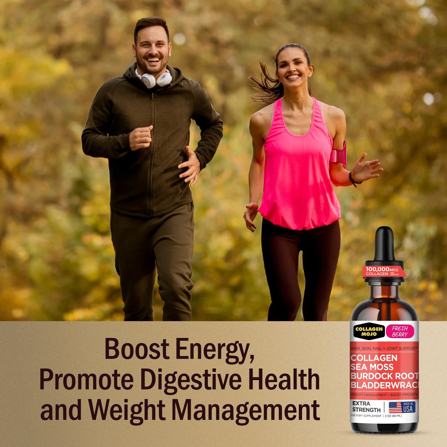 Collagen Mojo – Liquid Collagen for Women & Men | 100,000mcg, Hair, Skin, Nails, Joints
