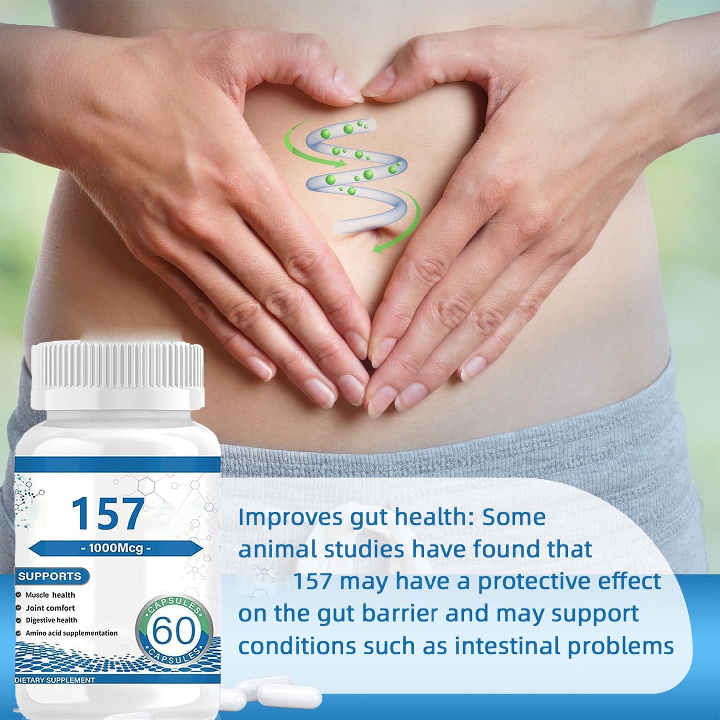 Collagen Peptide Capsules 157 – 1000mg Amino Acids Supplement for Muscles & Gut