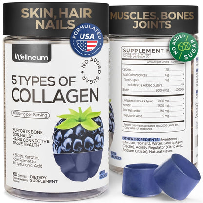 Collagen Peptide Gummies for Women & Men – Hair, Skin, Nails & Bones | Sugar Free