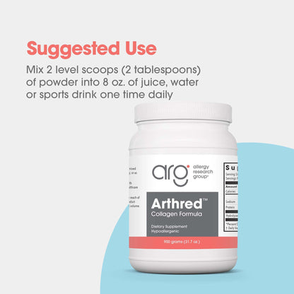 Allergy Research Group Collagen Powder for Men & Women - Hydrolyzed Arthred Collagen Formula 31.7 Oz