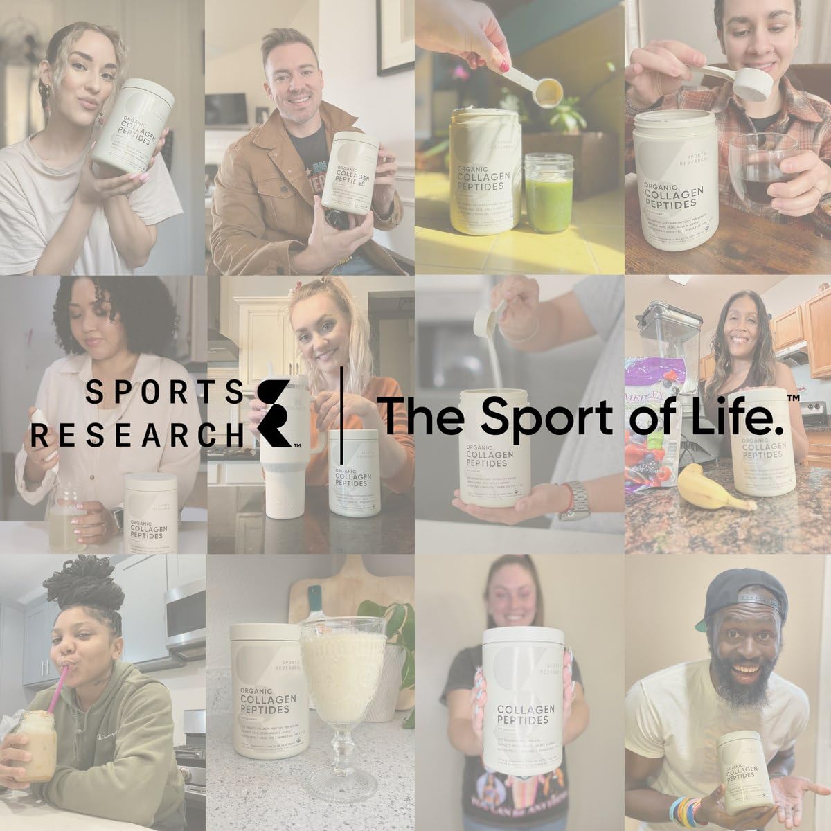 Sports Research Collagen Peptides – Hydrolyzed Type I & III for Skin, Nails & Joints