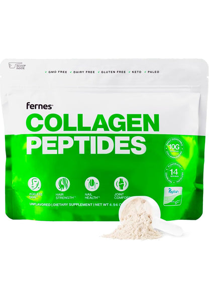 Hydrolyzed Collagen Peptides – Grass-Fed Type I & III, Unflavored, 14 Servings