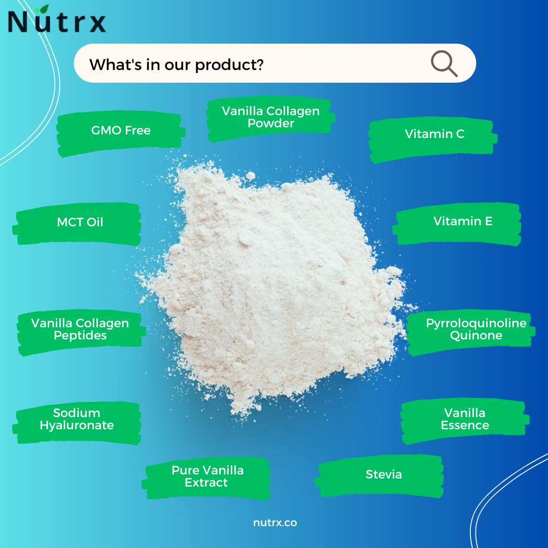 Collagen Peptides Powder Vanilla - Sugar Free, Non-Dairy Protein Powder by Nutrx