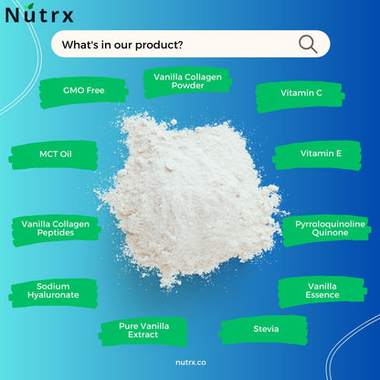 Collagen Peptides Powder Vanilla - Sugar Free, Non-Dairy Protein Powder by Nutrx