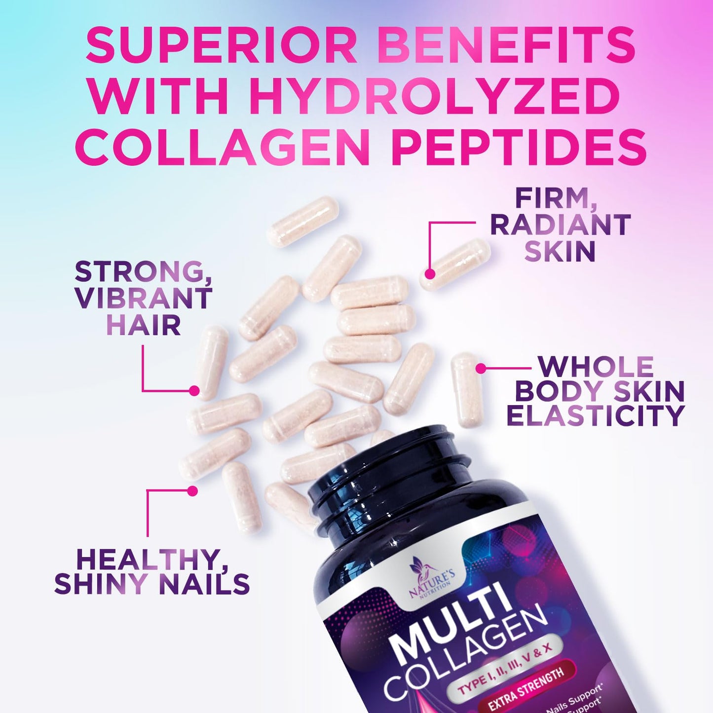 Multi Collagen 2400 mg — Types I, II, III, V & X | 120 Capsules