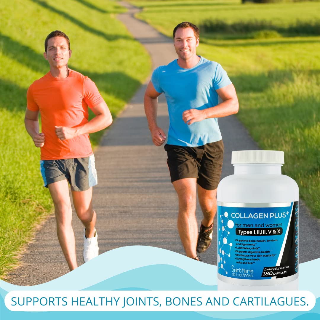 Multi Collagen Pills Plus 180 Capsules (Types I-V-X) + Absorption Enhancer – 3 Months Supply | Non-GMO