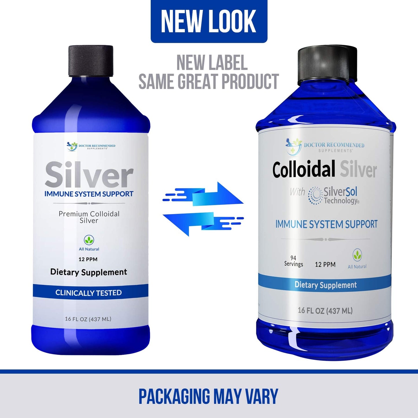 Colloidal Silver Liquid 12 PPM - 16 oz | All Natural Immune Support, 96 Servings