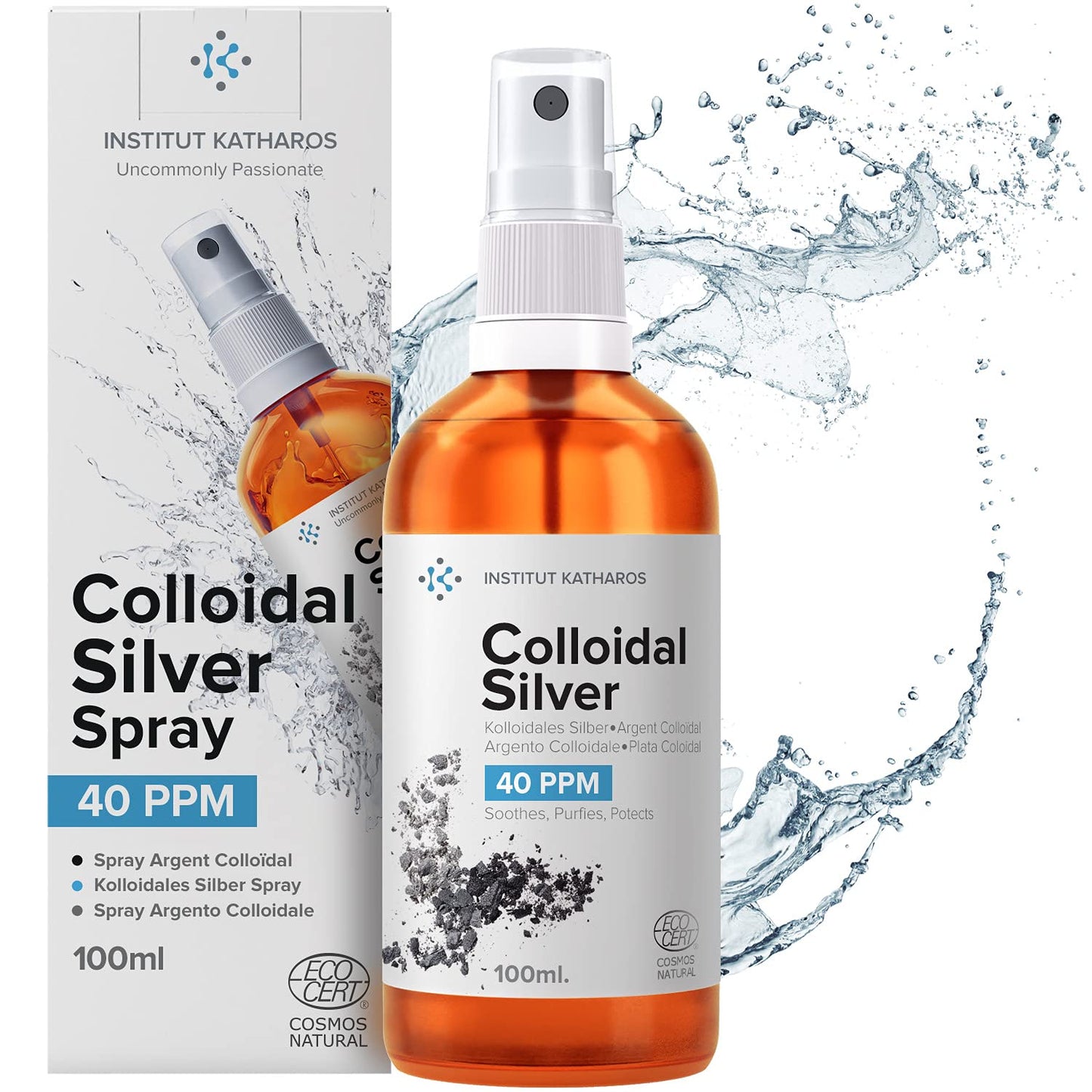 Colloidal Silver Spray 3.4 fl oz – Bioactive Hydrosol Silver Water, 40 PPM Ionic Minerals