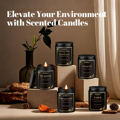 Cologne Candle - 9 oz Soy Wax Scented Candle for Men | Masculine Aromatherapy Gift