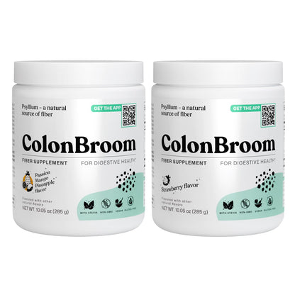 ColonBroom Psyllium Husk Powder - Bloating Relief & Digestive Health (2 Pack)