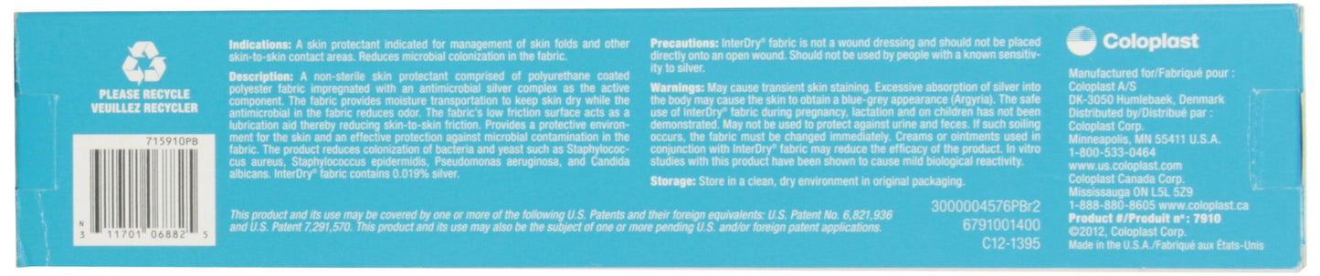 Coloplast InterDry Ag Roll 10 x 144 — Sterile Moisture-Wicking Fabric with Silver