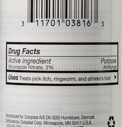 Coloplast Micro-Guard 2% Miconazole Nitrate Powder – 3 oz Shaker Bottle