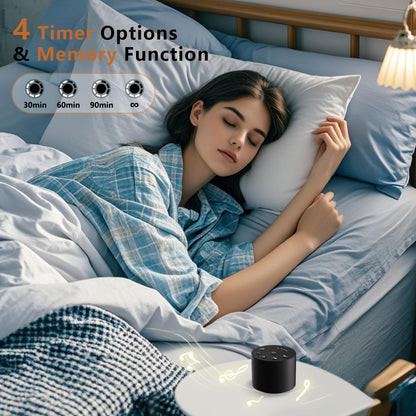 Color Noise Sleep White Noise Portable Sound Machine – 30 Sounds, 32 Volume Levels, 4 Timers, Travel & Home