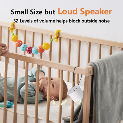 Color Noise Sleep Sound Machine – Portable White Noise with 30 Sounds, 32 Volume Levels, 4 Timers