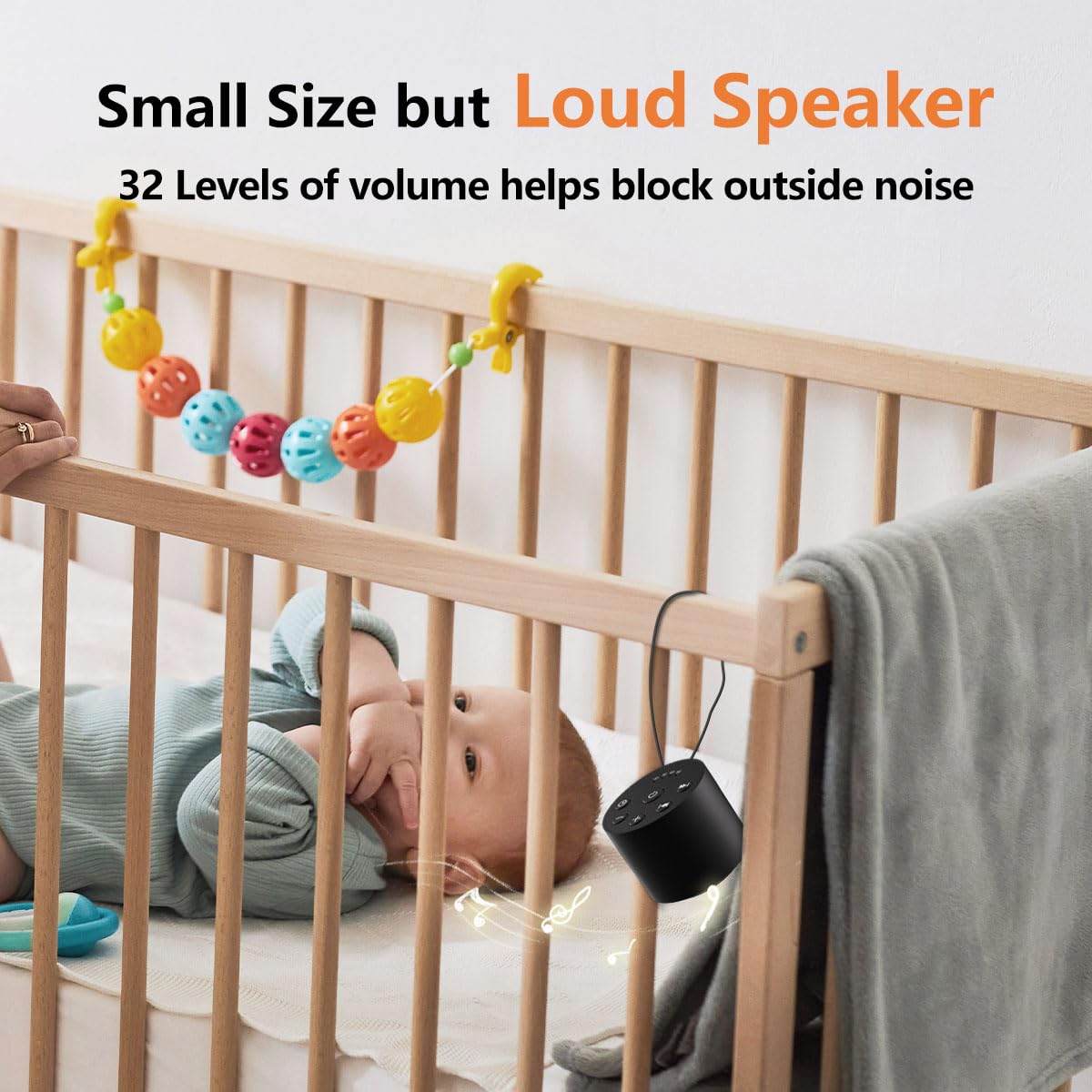 Color Noise Sleep White Noise Portable Sound Machine – 30 Sounds, 32 Volume Levels, 4 Timers, Travel & Home