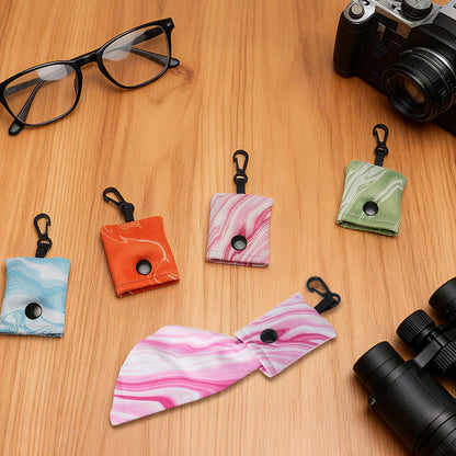 Colorful Glasses Cleaning Cloths - Microfiber Wipes | Portable Keychain Lens Cleaner for Sunglasses & Electronics
