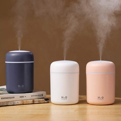 Colorful Mini USB Humidifier with Aroma Diffuser - 2 Mist Modes (Pink)