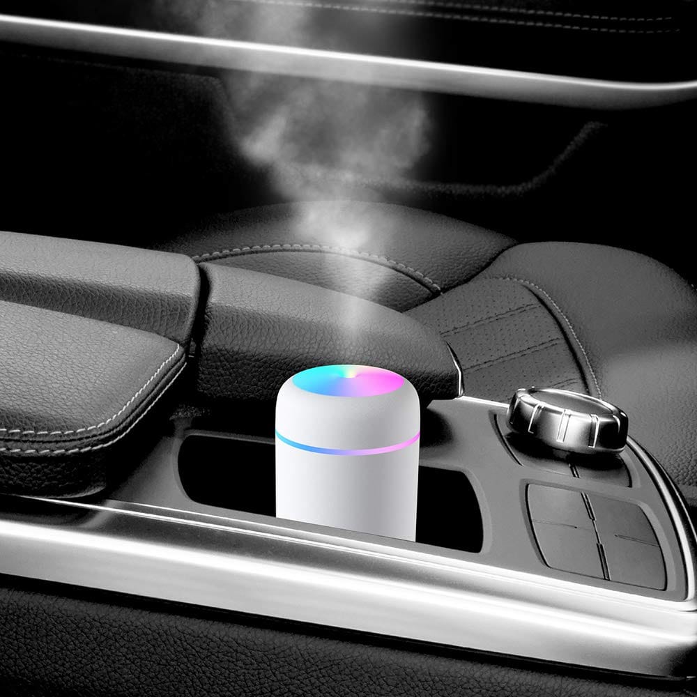 Colorful Mini USB Humidifier with Aroma Diffuser - 2 Mist Modes (Pink)