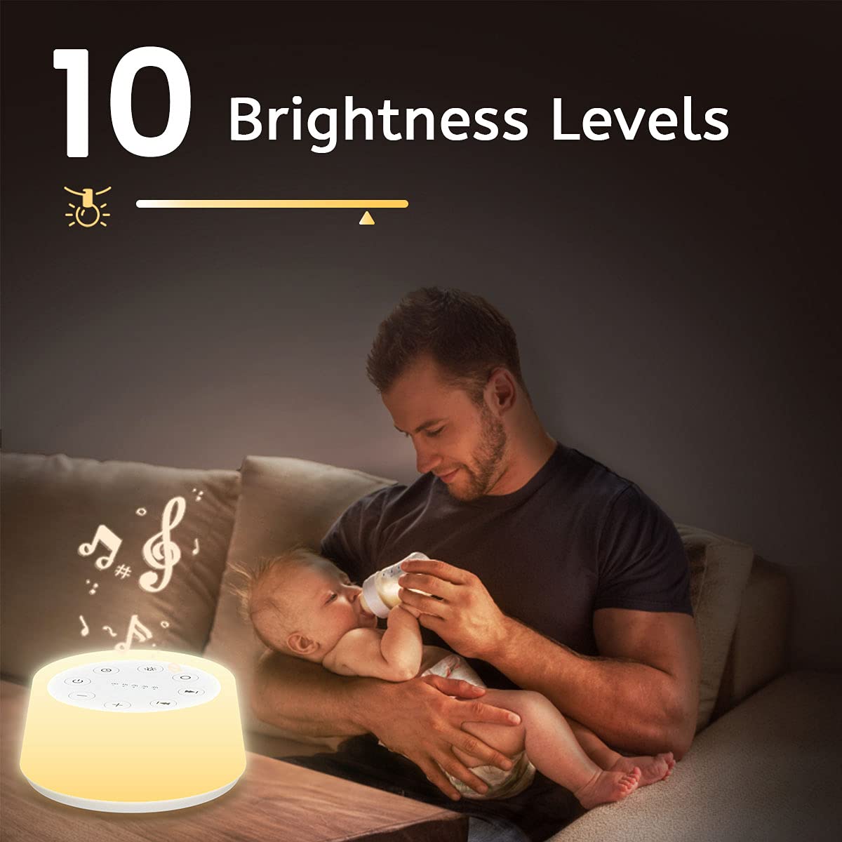 ColorsNoise Sound Machine: 30 Sounds, 12-Color Night Light, Memory Function