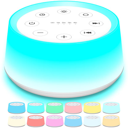 ColorsNoise Sound Machine: 30 Sounds, 12-Color Night Light, Memory Function