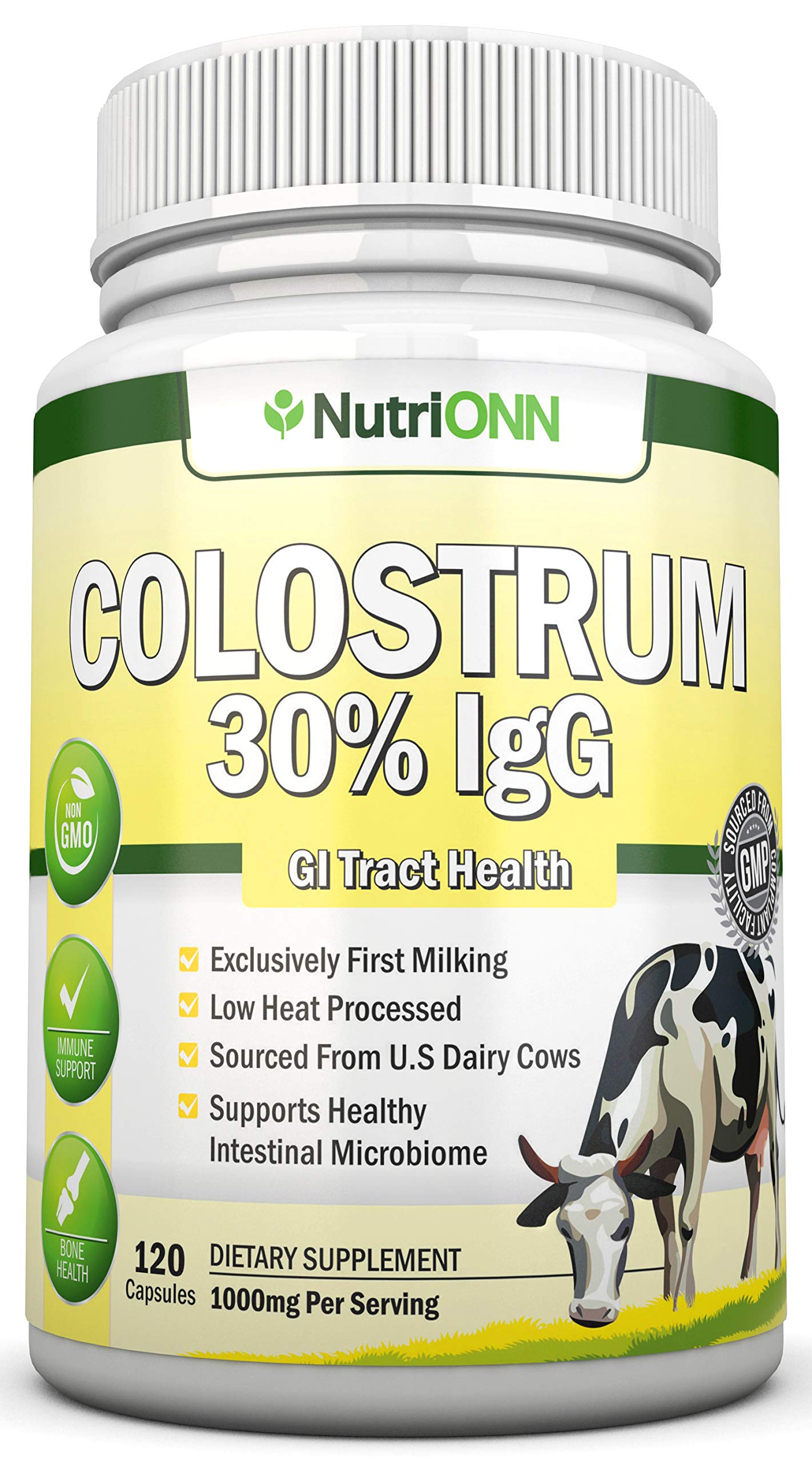 Colostrum 1000mg | 120 Capsules | 30% IgG | First Milking US Dairy