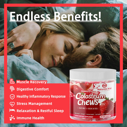 Colostrum Chews with Probiotics – Gut Health and Immunity (Strawberry)