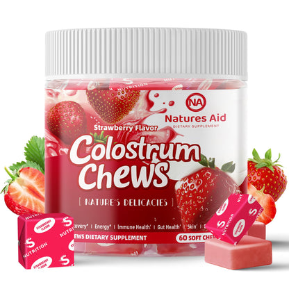 Colostrum Chews with Probiotics – Gut Health and Immunity (Strawberry)