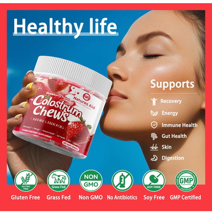 Colostrum Chews with Probiotics – Gut Health and Immunity (Strawberry)