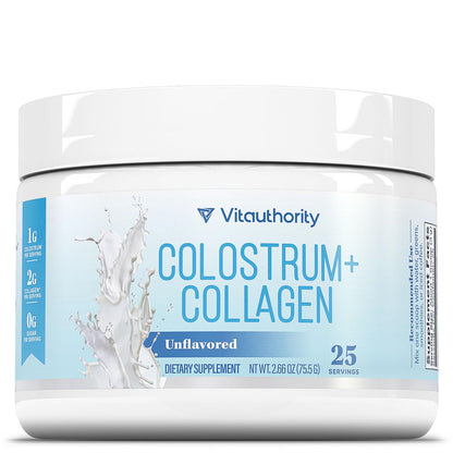 Colostrum Collagen Peptide Powder with HydroPeach – Gut Health, Skin & Immune Support | 25 Servings | Unflavored